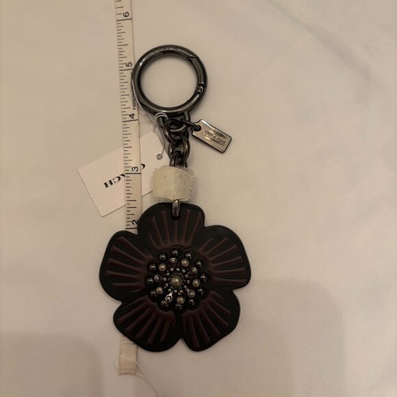 Coach Tea Rose Bag Charm & Key Holder - Picture 4 of 16